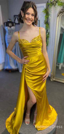 Elegant Sweetheart Spaghetti Strap Split Side Mermaid Long Prom Dress,PD281