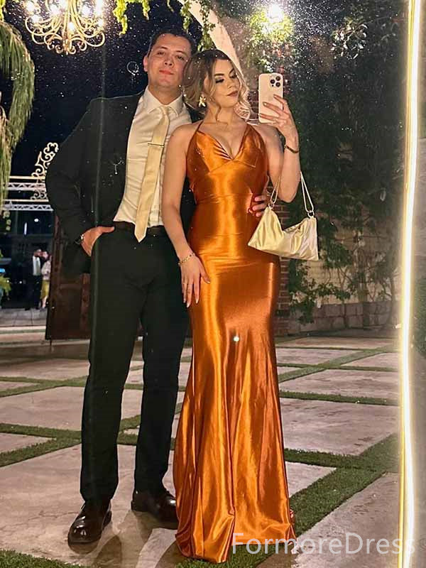 Elegant V-neck Halter Mermaid Long Prom Dress,PD283