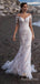 Elegant V-neck Off-Shoulder Lace Appliques Mermaid Long Wedding Dress,  WD78