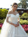 Elegant Sweatheart Off-Shoulder Lace Appliques A-line Long Wedding Dress,  WD79