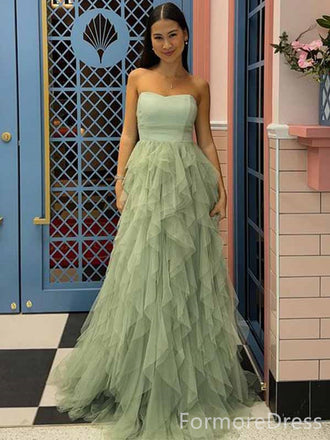 Elegant Sweetheart Strapless A-line Long Prom Dress,PD286