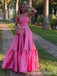 Simple Strapless A-line Long Prom Dress,PD289