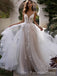 Elegant V-neck Spaghetti Strap Lace A-line Long Wedding Dress,  WD82