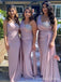 Elegant One Shoulder Mermaid Long Bridesmaid Dress,  BD92