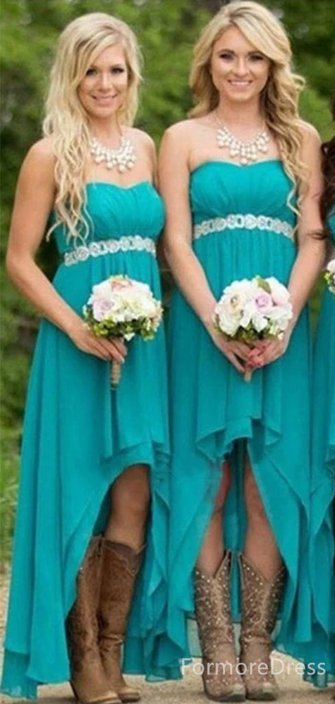 Elegant Strapless A-line Long Bridesmaid Dress,  BD93