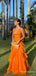 Sexy V-neck Spaghetti Strap A-line Long Prom Dress,  PD54