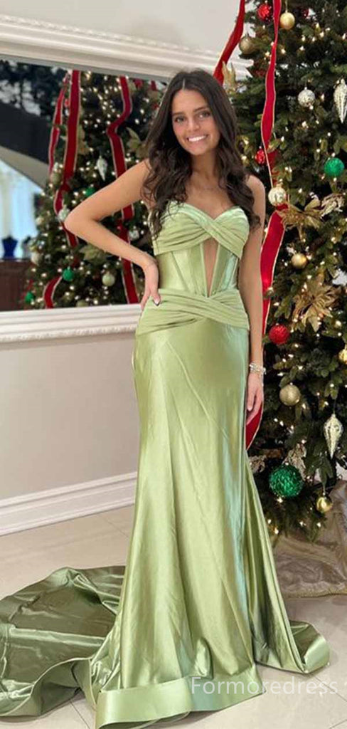 Elegant Sweetheart Strapless Mermaid Long Prom Dress,PD280