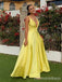 Simple V-neck Spaghetti Strap A-line Long Prom Dress,PD271
