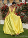 Simple V-neck Spaghetti Strap A-line Long Prom Dress,PD271