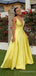 Simple V-neck Spaghetti Strap A-line Long Prom Dress,PD271