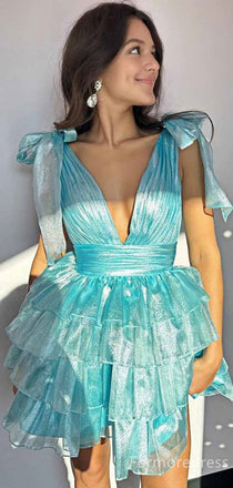 Elegant V-neck A-line Short Mini Homecoming Dress,  HD293