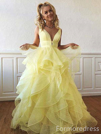 Elegant V-neck A-line Long Prom Dress,PD295