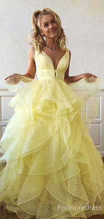 Elegant V-neck A-line Long Prom Dress,PD295