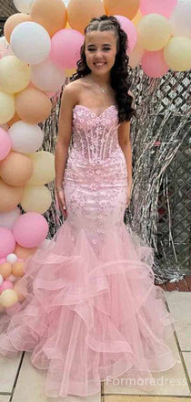 Gorgeous V-neck Strapless Mermaid Long Prom Dress,PD296