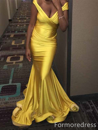 Sexy V-neck Off-Shoulder Strapless Mermaid Long Prom Dress,PD297