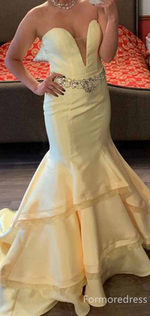 Elegant Sweetheart Strapless Mermaid Long Prom Dress,PD298