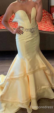 Elegant Sweetheart Strapless Mermaid Long Prom Dress,PD298