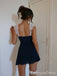 Elegant V-neck Off-Shoulder Spaghetti Strap A-line Short Mini Homecoming Dress,  HD56