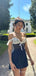 Elegant V-neck Off-Shoulder Spaghetti Strap A-line Short Mini Homecoming Dress,  HD56