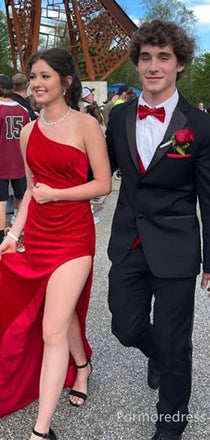 Elegant One Shoulder Split Side Mermaid Long Prom Dress,PD302