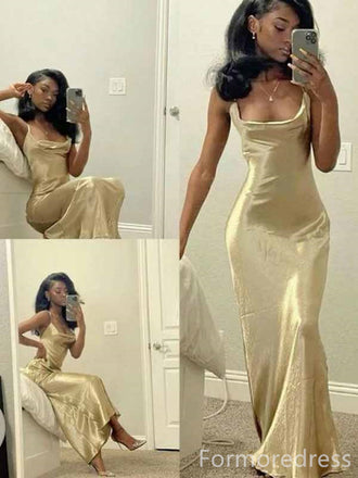 Sexy Square Spaghetti Strap Mermaid Long Prom Dress,PD306