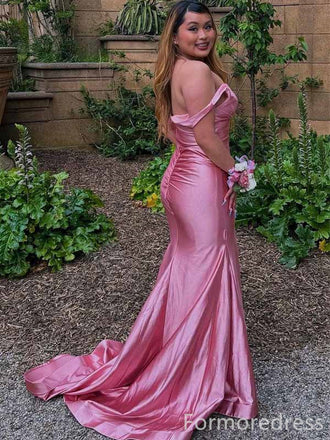 Elegant Pink V-neck Mermaid Long Prom Dress,PD308