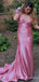 Elegant Pink V-neck Mermaid Long Prom Dress,PD308
