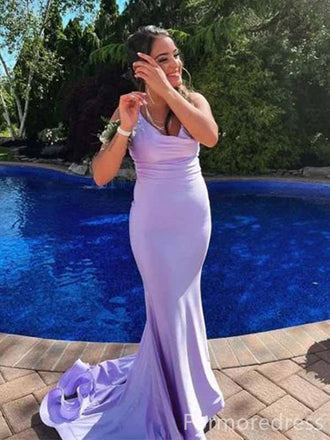 Elegant V-neck Spaghetti Strap Mermaid Long Prom Dress,PD309