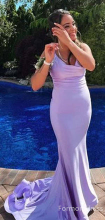 Elegant V-neck Spaghetti Strap Mermaid Long Prom Dress,PD309