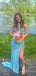 Elegant Spaghetti strap Split Side Mermaid Long Prom Dress,  PD58
