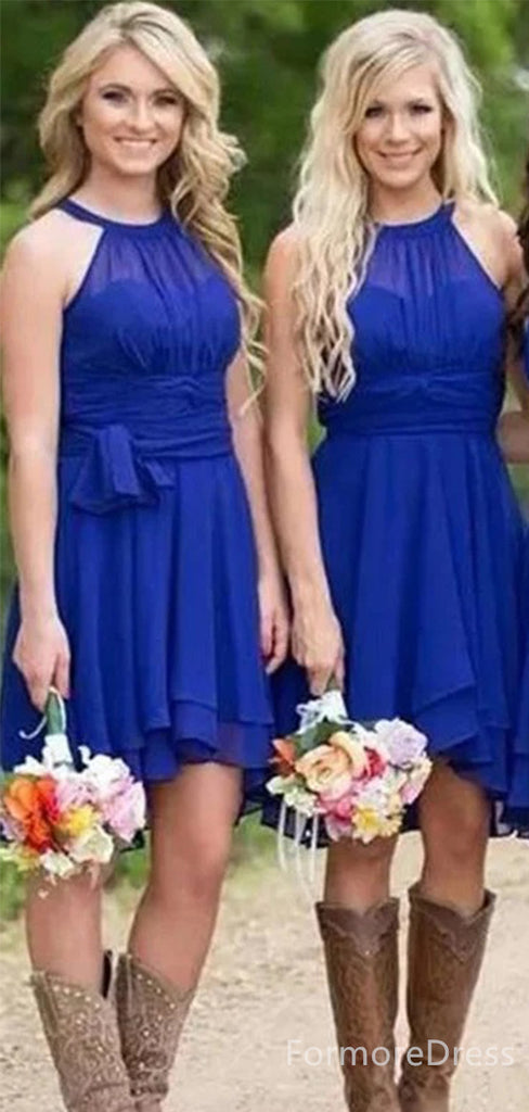 Elegant Sweatheart Halter A-line Short Bridesmaid Dress,  BD97