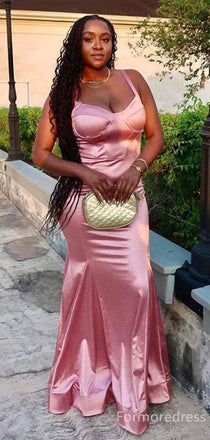 Elegant V-neck Spaghetti Strap Mermaid Long Prom Dress,PD310