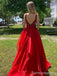 Gorgeous V-neck Spaghetti Strap A-line Long Prom Dress,PD313