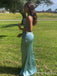 Simple V-neck Split Side Mermaid Long Prom Dress,PD317