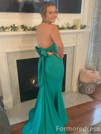 Sexy V-neck Halter Mermaid Long Prom Dress,PD319