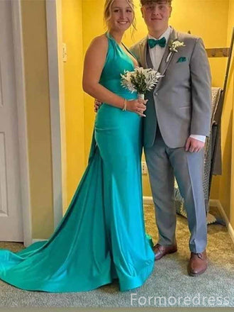 Sexy V-neck Halter Mermaid Long Prom Dress,PD319