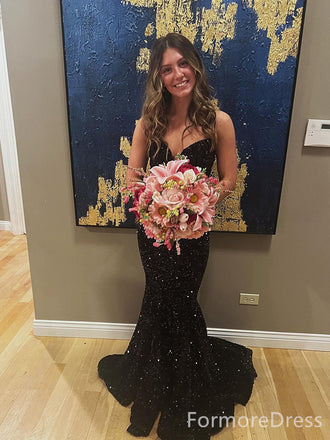 Elegant Spaghetti strap Mermaid Long Prom Dress,  PD59