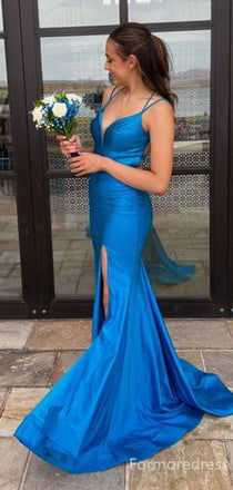 Sexy V-neck Spaghetti Strap Mermaid Long Prom Dress,PD320