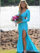 Elegant V-neck Long Sleeves Mermaid Long Prom Dress,PD322
