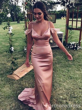 Elegant V-neck Off-Shoulder Strapless Mermaid Long Prom Dress,PD330