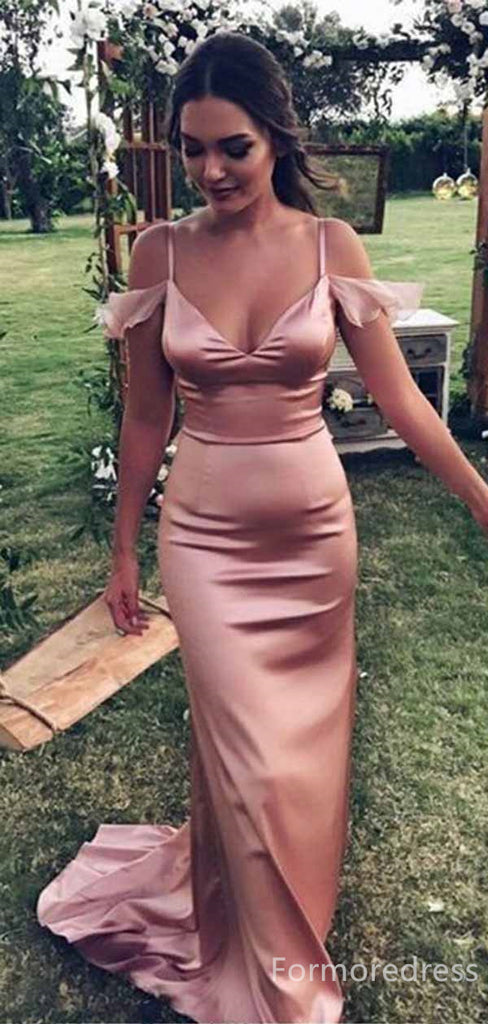 Elegant V-neck Off-Shoulder Strapless Mermaid Long Prom Dress,PD330