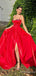 Elegant Sweetheart Spaghetti Strap Split Side Mermaid Long Prom Dress,PD331