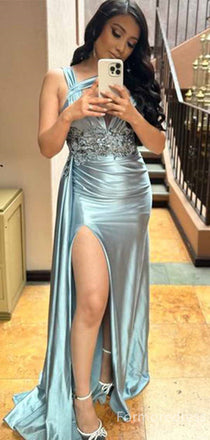Gorgeous V-neck Split Side Mermaid Long Prom Dress,PD333