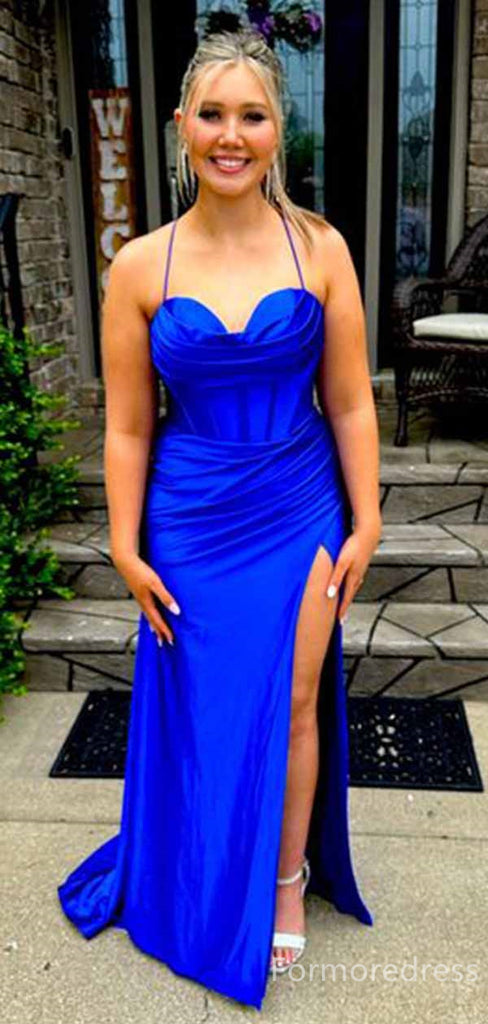 Elegant Sweetheart Halter Split Side Mermaid Long Prom Dress,PD334