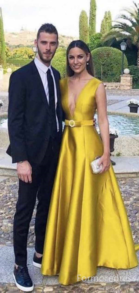 Elegant V-neck A-line Long Prom Dress,PD338