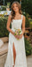 Elegant White Split Side A-line Long Prom Dress,  PD61