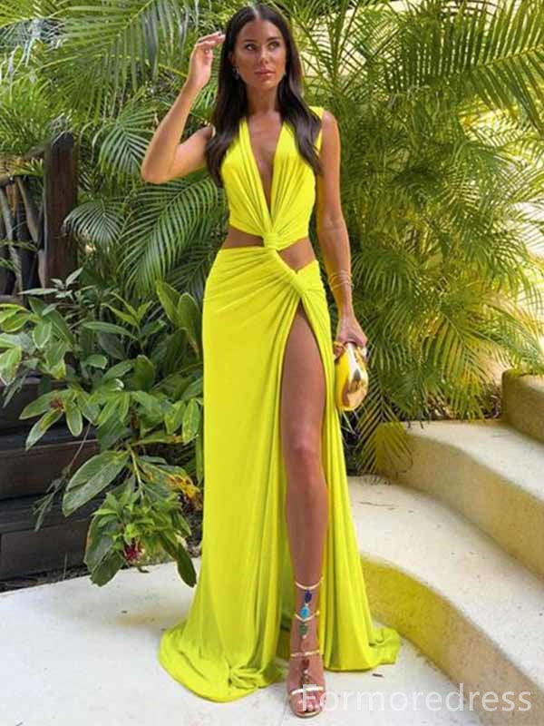 Sexy V-neckSplit Side Mermaid Long Prom Dress,PD346