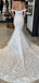 Luxury V-neck Off-Shoulder Mermaid Long Wedding Dress,  WD89