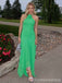 Gorgeous Halter Green Sleeveless Mermaid Long Prom Dress,PD355