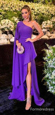 Gorgeous One Shoulder Split Side A-line Long Prom Dress,PD358